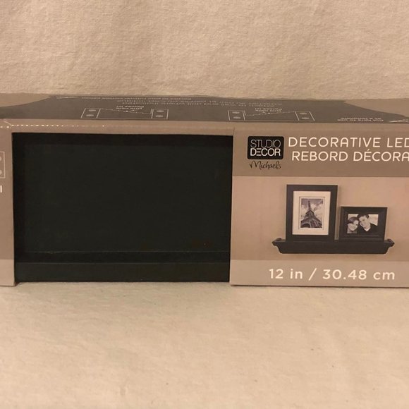 NIB Studio Decor Black Decorative 12" Ledge & NIP Hawthorne Key Rack W/ Screws - Picture 2 of 10